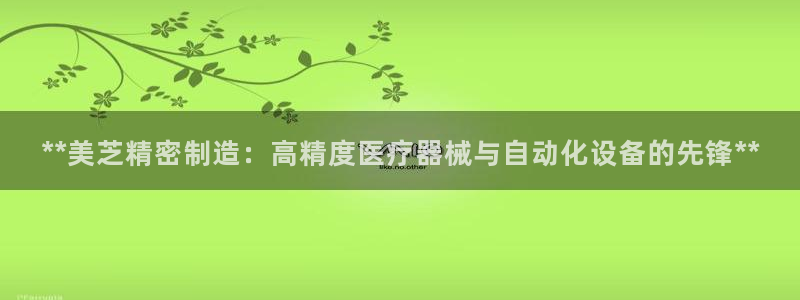 彩神V3大赢家：**美芝精密制造：高精度医疗器械与自动化设备的先锋**