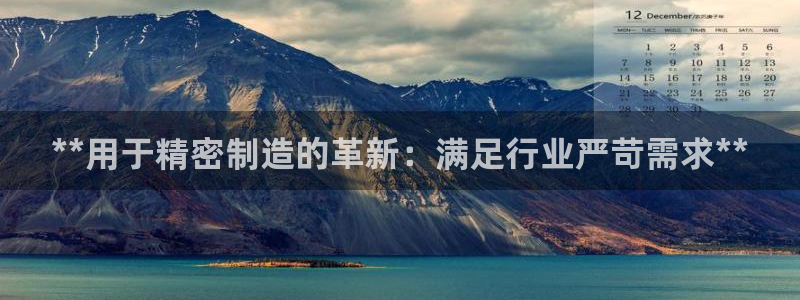 彩神vl购彩大厅：**用于精密制造的革新：满足行业严苛需求**