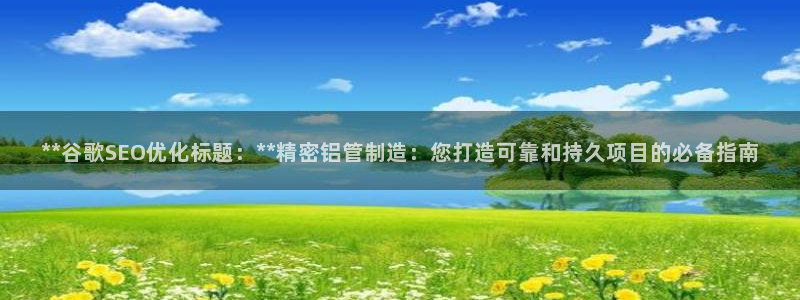 彩神vll趣投彩：**谷歌SEO优化标题：**精密铝管制造：您打造可靠和持久项目的必备指南