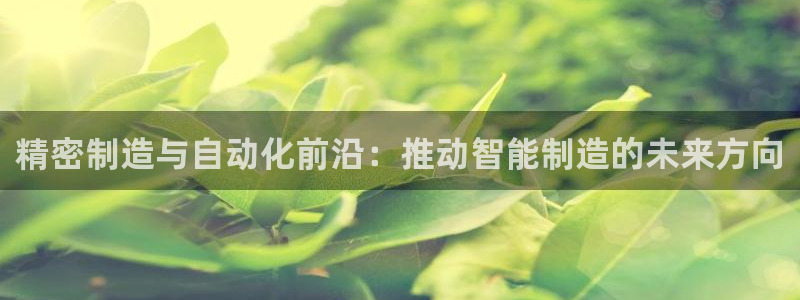 彩神ix官网：精密制造与自动化前沿：推动智能制造的未来方向